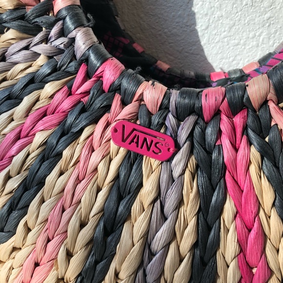 Vans Straw Summer Beach Tote Bag W/ Top Handles - Picture 5 of 5